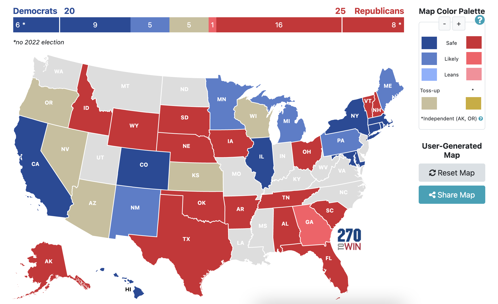 My "6 days out" predictions for the 2022 US midterm elections